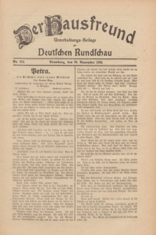 Der Hausfreund : Unterhaltungs-Beilage zur Deutschen Rundschau. 1930, Nr. 276 (29 November)