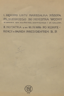 Dwa autografy marszałka Józefa Piłsudskiego