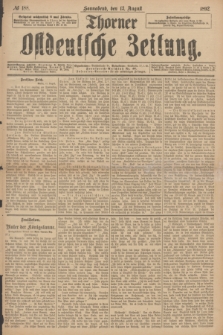 Thorner Ostdeutsche Zeitung. 1892, № 188 (13 August)