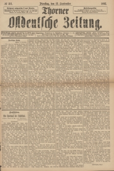Thorner Ostdeutsche Zeitung. 1892, № 214 (13 September)