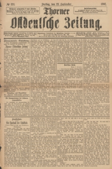 Thorner Ostdeutsche Zeitung. 1892, № 223 (23 September)
