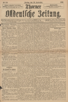 Thorner Ostdeutsche Zeitung. 1892, № 229 (30 September)