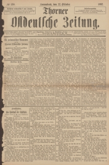 Thorner Ostdeutsche Zeitung. 1892, № 248 (22 Oktober)