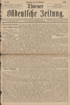Thorner Ostdeutsche Zeitung. 1892, № 249 (23 Oktober) + dod.