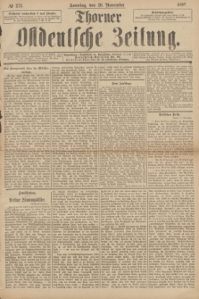 Thorner Ostdeutsche Zeitung. 1892, № 273 (20 November) + dod.