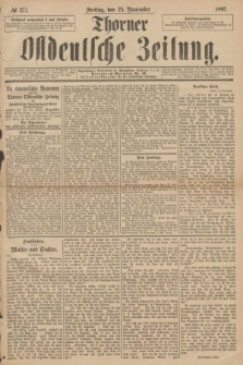 Thorner Ostdeutsche Zeitung. 1892, № 277 (25 November)