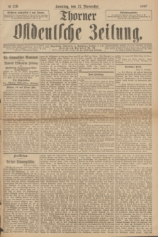 Thorner Ostdeutsche Zeitung. 1892, № 279 (27 November) + dod.