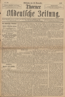 Thorner Ostdeutsche Zeitung. 1892, № 281 (30 November)
