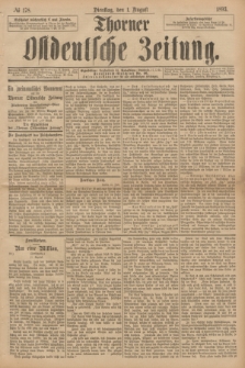 Thorner Ostdeutsche Zeitung. 1893, № 178 (1 August)