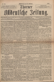 Thorner Ostdeutsche Zeitung. 1895, № 43 (20 Februar)