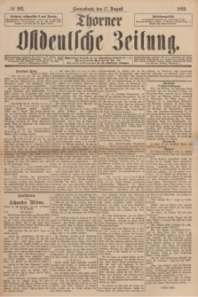 Thorner Ostdeutsche Zeitung. 1895, № 192 (17 August)