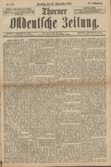Thorner Ostdeutsche Zeitung. Jg.25[!], № 273 (22 November 1898)