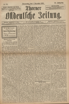 Thorner Ostdeutsche Zeitung. Jg.25[!], № 281 (1 Dezember 1898) + dod.
