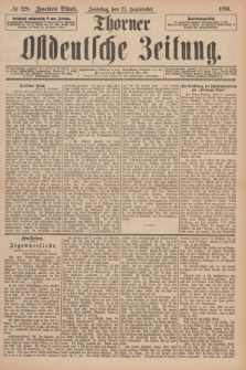 Thorner Ostdeutsche Zeitung. 1896, № 228 (27 September) - Zweites Blett
