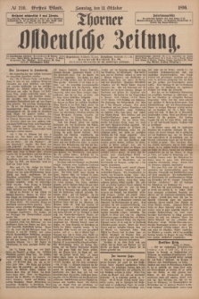 Thorner Ostdeutsche Zeitung. 1896, № 240 (11 Oktober) - Erstes Blatt