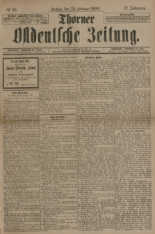 Thorner Ostdeutsche Zeitung. Jg.27, № 45 (23 Februar 1900) + dod.