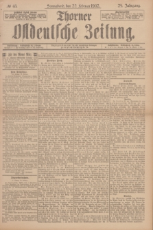Thorner Ostdeutsche Zeitung. Jg.29, № 45 (22 Februar 1902) + dod.