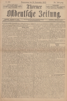 Thorner Ostdeutsche Zeitung. Jg.29, № 219 (18 September 1902) + dod.