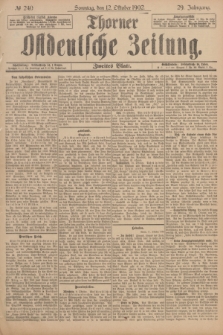 Thorner Ostdeutsche Zeitung. Jg.29, № 240 (12 Oktober 1902) - Zweites Blatt + dod.