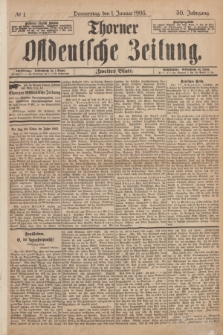 Thorner Ostdeutsche Zeitung. Jg.30, № 1 (1 Januar 1903) - Zweites Blatt
