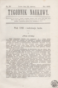 Tygodnik Naukowy. 1865, nr 20 (14 czerwca)