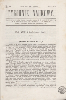 Tygodnik Naukowy. 1865, nr 22 (28 czerwca)