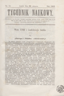 Tygodnik Naukowy. 1865, nr 31 (30 sierpnia)