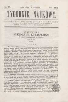 Tygodnik Naukowy. 1865, nr 33 (13 września)