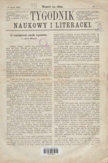 Tygodnik Naukowy i Literacki. R.1, [nr 1] (6 stycznia 1866)