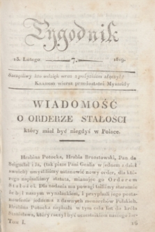 Tygodnik. [R.2], T.1, nr 7 (13 lutego 1819)