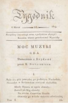 Tygodnik. [R.2], T.1, nr 10 (6 marca 1819)