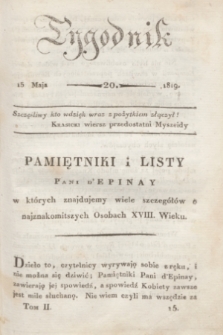 Tygodnik. [R.2], T.2, nr 20 (15 maja 1819)