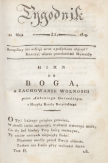 Tygodnik. [R.2], T.2, nr 21 (22 maja 1819)