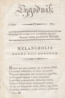 Tygodnik. [R.2], T.3, nr 27 (3 lipca 1819)