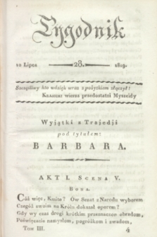 Tygodnik. [R.2], T.3, nr 28 (10 lipca 1819)