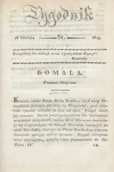 Tygodnik. [R.2], T.4, nr 51 (18 grudnia 1819)
