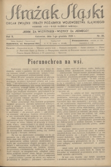 Strażak Śląski : organ Związku Straży Pożarnych Województwa Śląskiego. R.3, nr 23 (1 grudnia 1929)