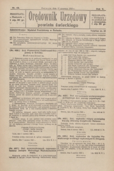 Orędownik Urzędowy Powiatu Świeckiego. R.5, nr 45 (17 czerwca 1926)