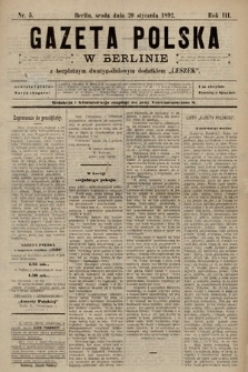 Gazeta Polska w Berlinie. 1892, nr 5