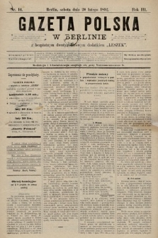 Gazeta Polska w Berlinie. 1892, nr 14