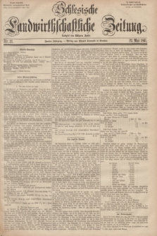 Schlesische Landwirthschaftliche Zeitung. Jg.2, Nr. 21 (23 Mai 1861) + dod.