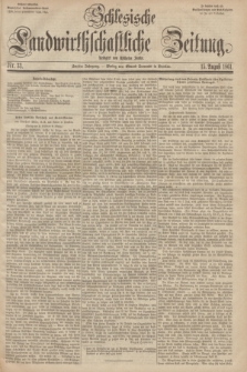 Schlesische Landwirthschaftliche Zeitung. Jg.2, Nr. 33 (15 August 1861) + dod.