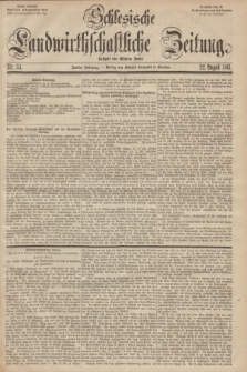 Schlesische Landwirthschaftliche Zeitung. Jg.2, Nr. 34 (22 August 1861) + dod.