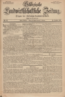 Schlesische Landwirthschaftliche Zeitung : organ der Gesammt Landwirthschaft Jg.10, Nr. 42 (14 October 1869) + dod.