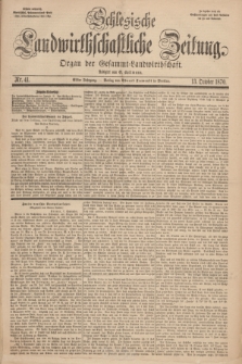 Schlesische Landwirthschaftliche Zeitung : Organ der Gesammt Landwirthschaft. Jg.11, Nr. 41 (13 October 1870) + dod.