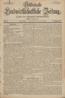 Schlesische Landwirthschaftliche Zeitung : Organ der Gesammt Landwirthschaft. Jg.12, Nr. 35 (31 August 1871) + dod.