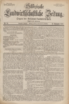 Schlesische Landwirthschaftliche Zeitung : Organ der Gesammt Landwirthschaft. Jg.14, Nr. 38 (18 September 1873) + dod.