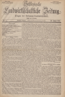 Schlesische Landwirthschaftliche Zeitung : organ der Gesammt Landwirthschaft. Jg.15, Nr. 4 (22 Januar 1874) + dod.