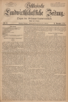 Schlesische Landwirthschaftliche Zeitung : Organ der Gesammt Landwirthschaft. Jg.15, Nr. 51 (11 November 1874)