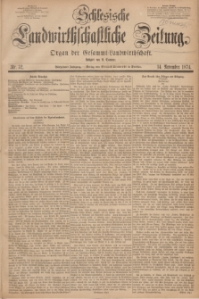Schlesische Landwirthschaftliche Zeitung : Organ der Gesammt Landwirthschaft. Jg.15, Nr. 52 (14 November 1874)